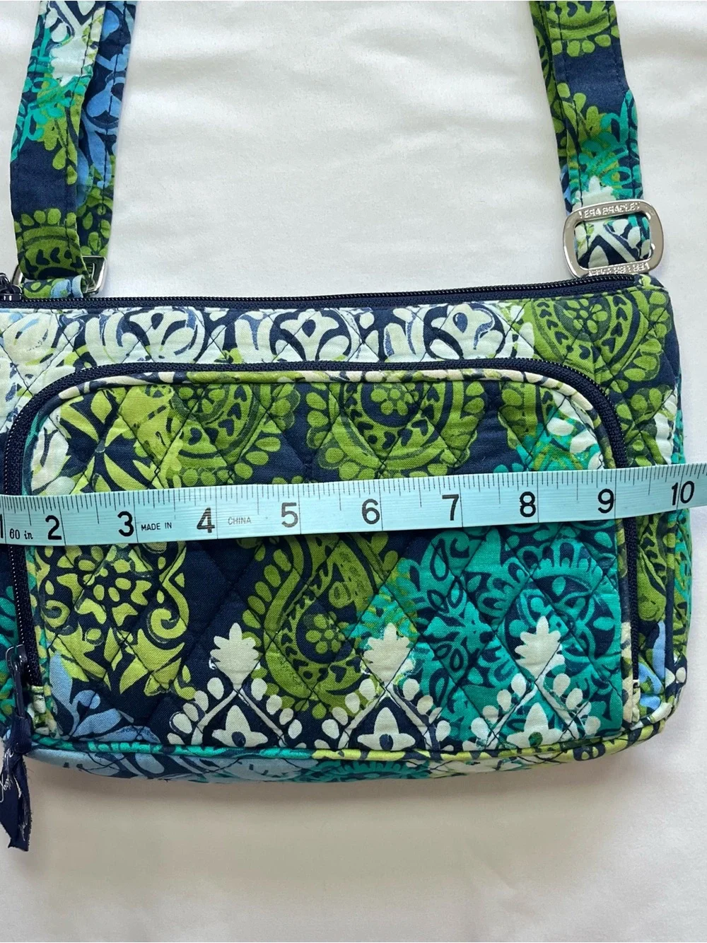 Vera Bradley Caribbean Sea Crossbody Shoulder Bag Paisley Quilted